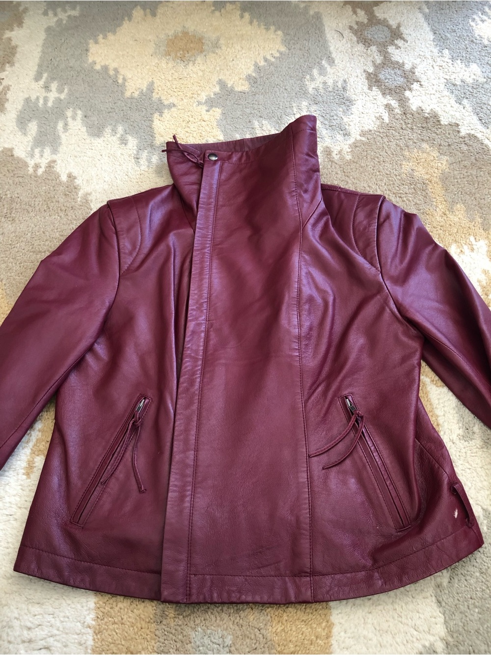 Newport News Vintage Genuine Leather Dark Red Jacket Women’s Sz 12 Gorgeous! - Picture 2 of 16